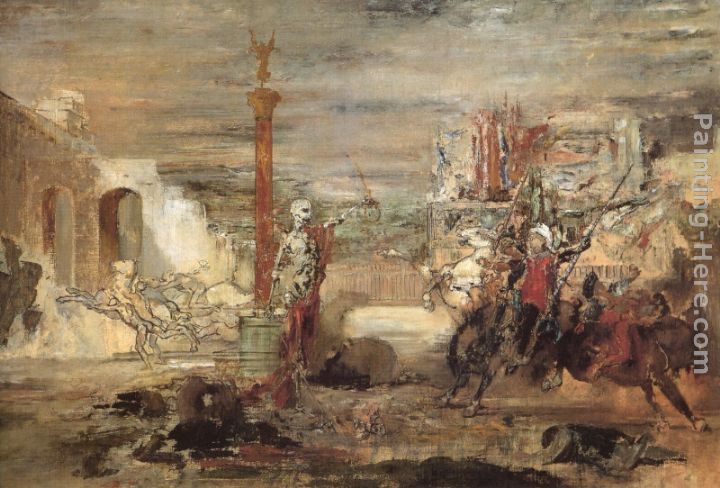 Death Offers Crowns to the Winner of the Tournament painting - Gustave Moreau Death Offers Crowns to the Winner of the Tournament art painting